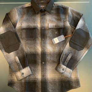 Roark Nordsman Wool Blend Flannel Shirt Charcoal Mens Size S